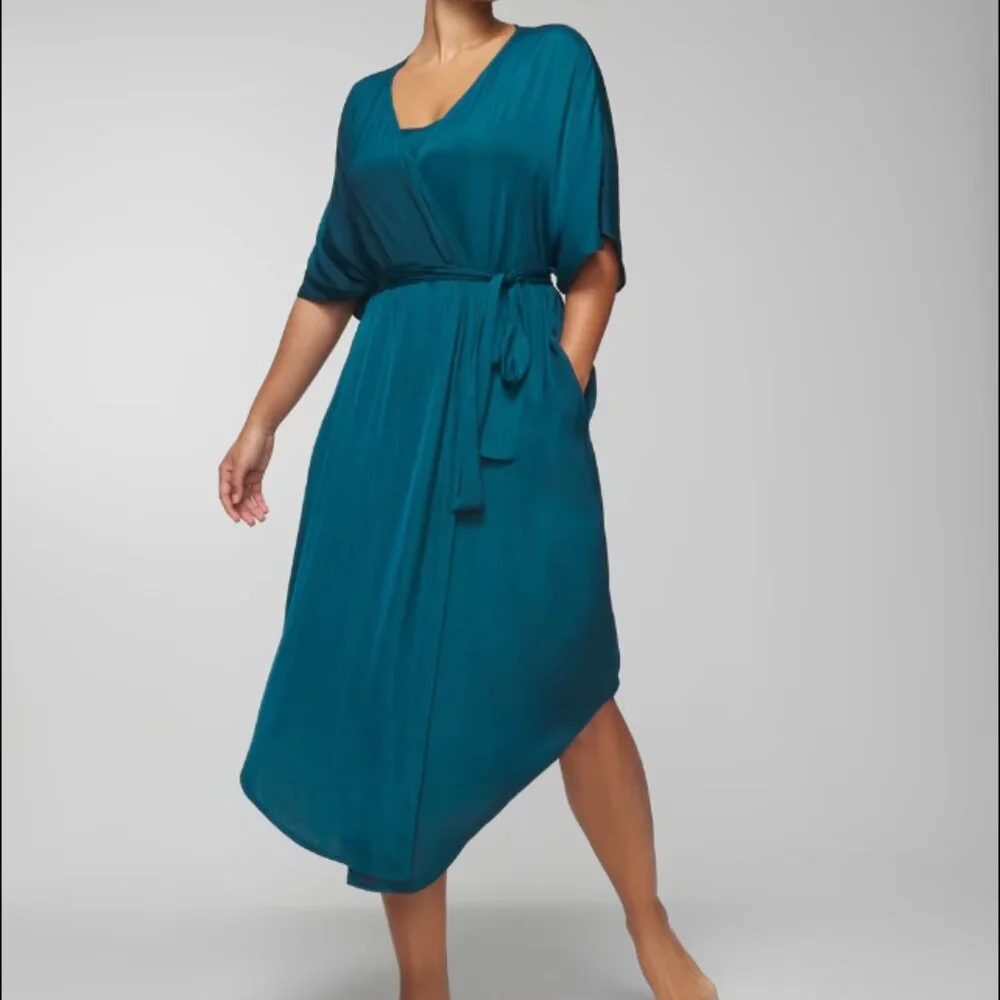 NWT Soma Crinkle Satin Midi Robe